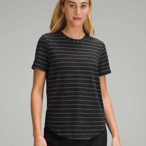 Lululemon Love Crewneck T-shirt Black/White Striped Tee Top 6 / S